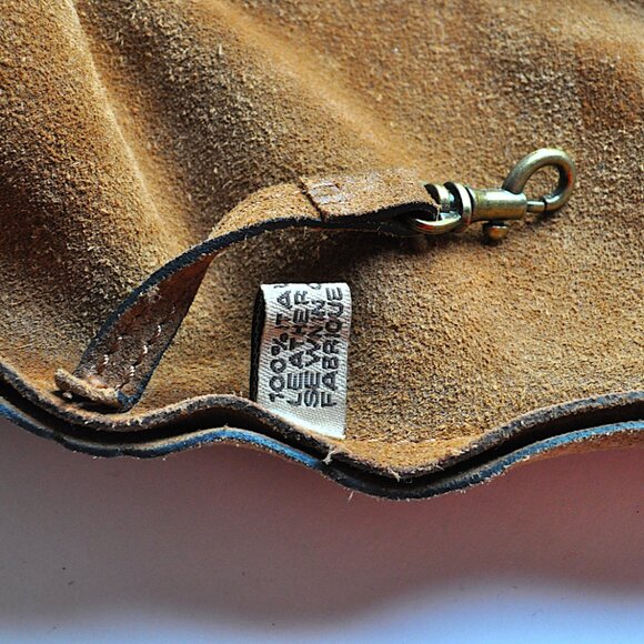 Patricia Nash Casape Burnished Cognac Suede Drawstring Backpack Boho Western L - Picture 13 of 16